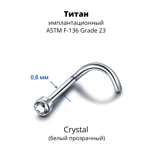 Нострила улитка. Титан, кристаллическая вставка. UNSCJ2