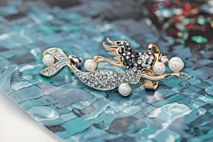 Кафф Русалка, золото. EC30910