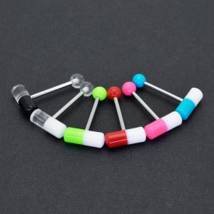 Штанга 1,6 мм для пирсинга языка. Пилюля. UBB1369