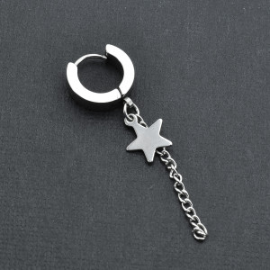 Серьга-кликер с подвеской Звездочка и цепочка. SK0203