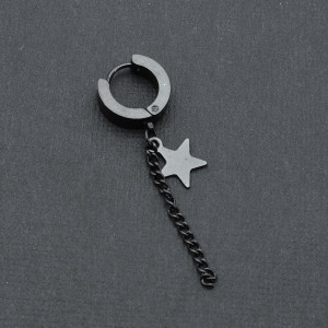 Серьга-кликер с подвеской Звездочка и цепочка. SK0203