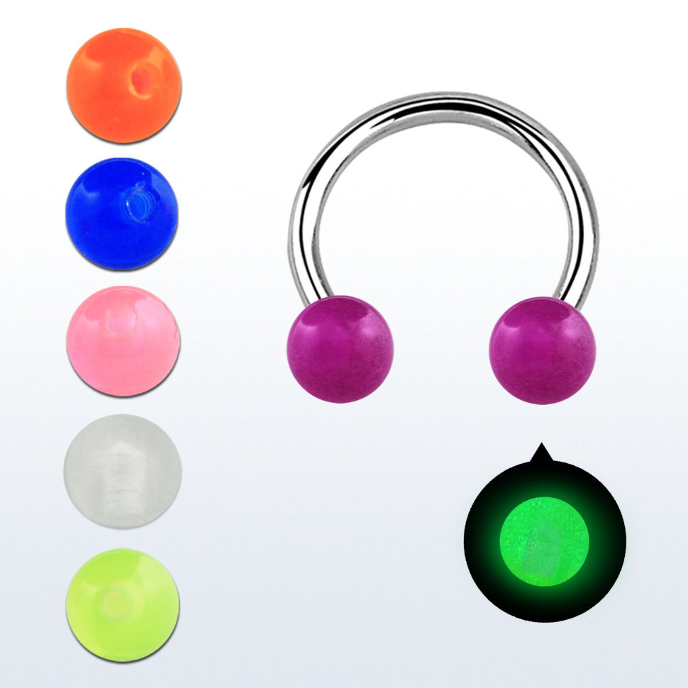 Циркуляр 1,2 мм. Шарик акрил, сетятся в темноте. CNBGL16