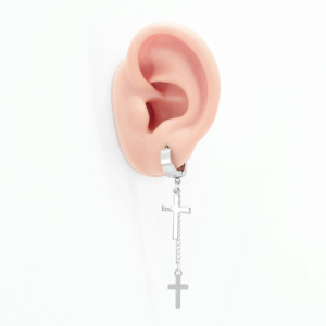 Серьга-кликер с подвеской Кресты. SK0213
