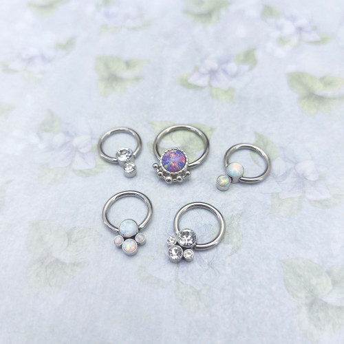 Кольцо 1,2 мм. Вставка с опалами. BCRJ03