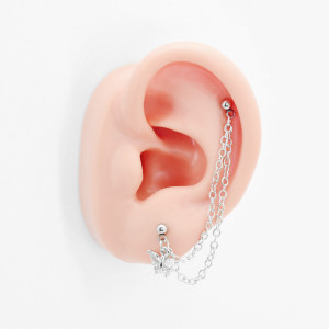 Штанга 1,2 мм для двух проколов. Бабочка. JC-1541