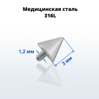 Конус интернал (резьба 1,2 мм, тип 3). ICN4