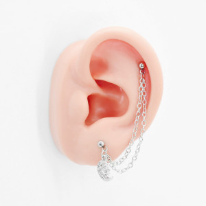 Штанга 1,2 мм для двух проколов. Месяц и звезда. JC-1545