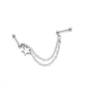 Штанга 1,2 мм для двух проколов. Звезда. JC-1538