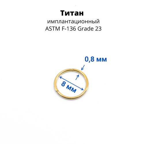 Кольцо сегментное 0,8 мм кликер. Титан. HSEGTA20