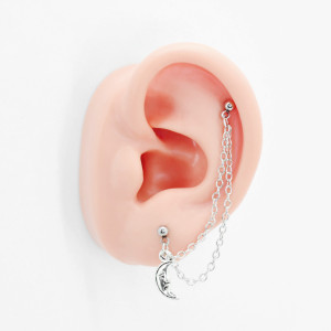 Штанга 1,2 мм для двух проколов. Месяц. JC-1542