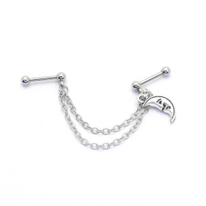 Штанга 1,2 мм для двух проколов. Месяц. JC-1542