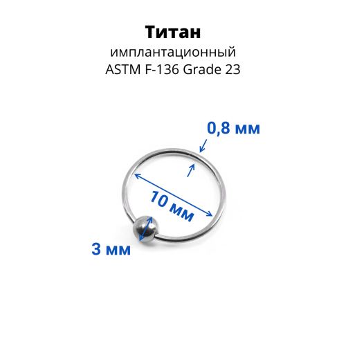 Кольцо 0,8 мм. Титан. BCRTi20