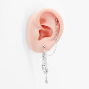 Штанга 1,2 мм для двух проколов. Звезды. JC-1547