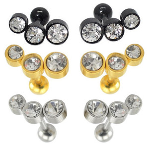 Штанга 1,2 мм. Три кристалла, титановое покрытие. Пара. BBER4905