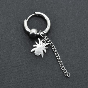 Серьга-кликер с подвеской Паук и цепочка. SK0239