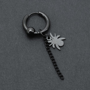 Серьга-кликер с подвеской Паук и цепочка. SK0239