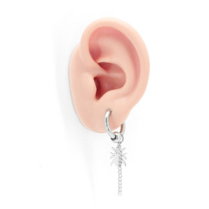 Серьга-кликер с подвеской Паук и цепочка. SK0239