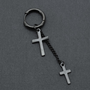 Серьга-кликер с подвеской Кресты. SK0244