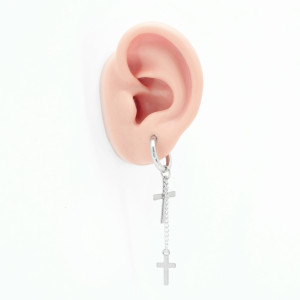 Серьга-кликер с подвеской Кресты. SK0244