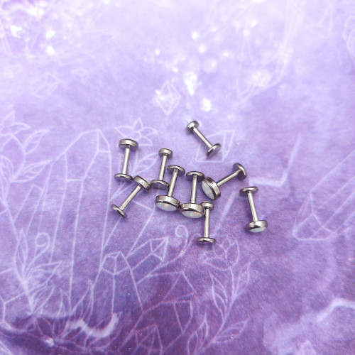 Интернал-лабрета 1,2 мм. Титан, вставка - опал. LBICST7332