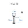 Интернал-лабрета 1,2 мм для пирсинга уха и губы. Титан. ILBBT16