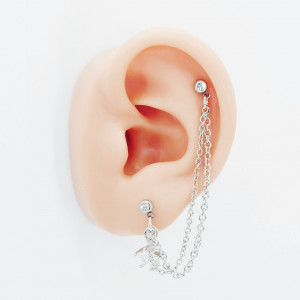 Штанга 1,2 мм для двух проколов. Звезда. JC-002