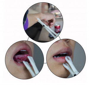 Зажим для пирсинга акриловый в стерильной упаковке. Овальный открытый. CLM01