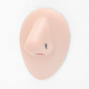 Нострила улитка 0,8 мм, титановое покрытие. Три кристалла. NSTC724