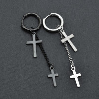 Серьги-кликеры с подвеской Кресты. Пара. SK0244-2