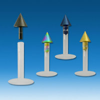 Лабрета 1,2 мм Push-in (без резьбы). Bioflex. Золотое титановое покрытие, конус 3 мм. LBITCN