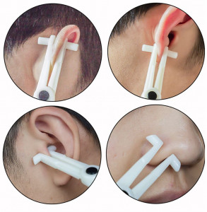 Зажим для пирсинга акриловый в стерильной упаковке. Для септума/трагуса прямой. CLM03