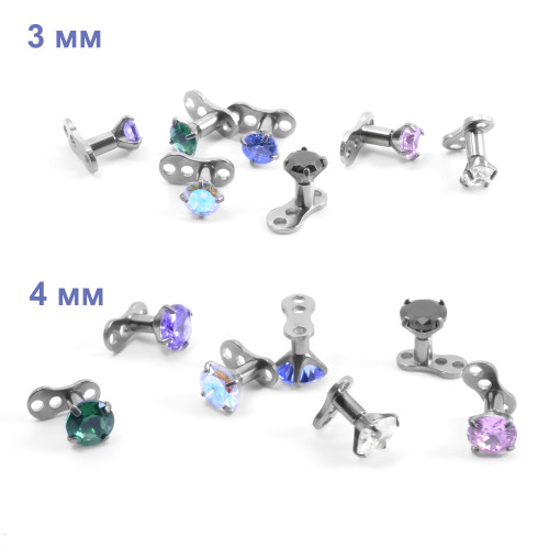 Основа микродермала + накрутка. Циркон. TSATAF0197