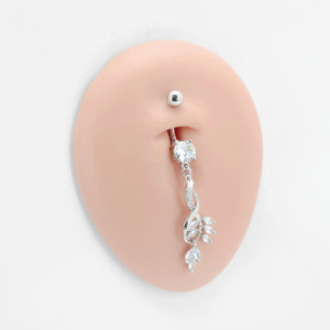 Украшение для пирсинга пупка, покрытие золотом. Веточка. GDPN2008