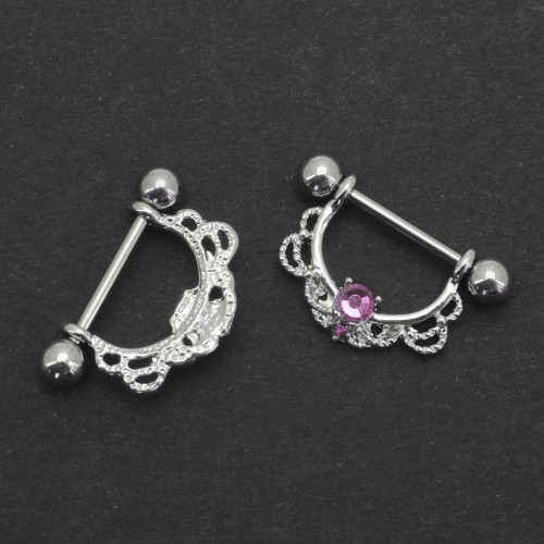 Украшение для пирсинга соска. Кристалл Light Amethyst. SNP05582