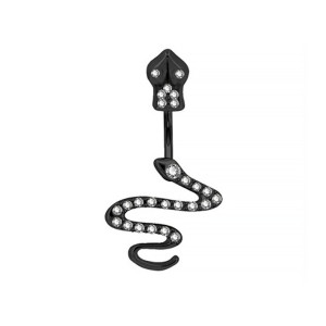 Украшение для пирсинга пупка, чёрное титановое покрытие. Змея. MCD9481