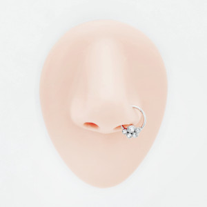 Кольцо сегментное 1,2 мм кликер для пирсинга септума с кристаллами. HSEGJ2001