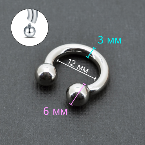 Интернал-циркуляр 3,0 мм для пирсинга Принц Альберт. CBIB8