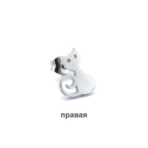 Серьга-гвоздик. Котик. SE2968