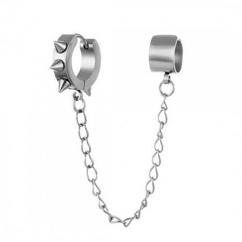 Серьга-кликер с каффом. 6 шипов, анодирование. SK3801