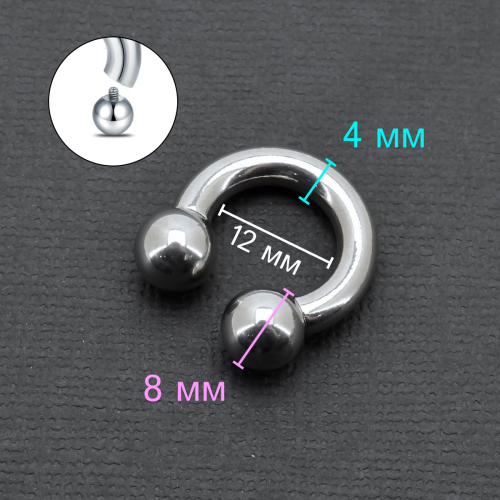 Интернал-циркуляр 4,0 мм для пирсинга Принц Альберт. CBIB6