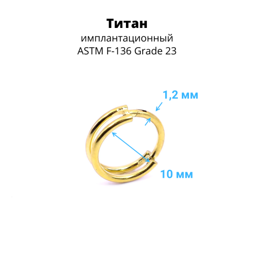 Кольцо сегментное 1,2 мм кликер двойное. Титан. HSEGTA21