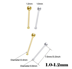 Нострила гвоздик 0,5 мм. Шарик 1,2 мм. NBSV12