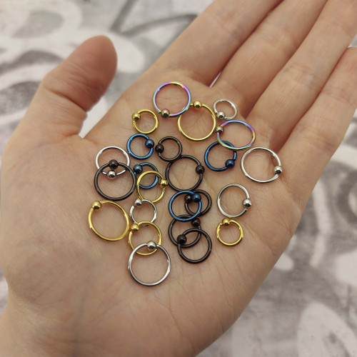 Кольцо 1,2 мм. Титан. Радужное анодирование. UTBCRE16rb