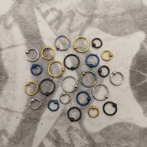 Кольцо 1,2 мм. Титан. Радужное анодирование. UTBCRE16rb