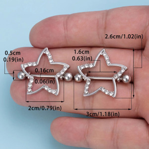 Украшения для пирсинга сосков. Звездочки. Пара. SNPD4963-2