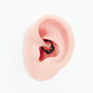 Кольцо сегментное 1,2 мм кликер для пирсинга септума. Летучая мышь. HSEGJ1916