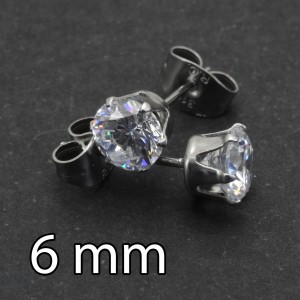 Серьга-гвоздик. Круглый циркон. HPN0513