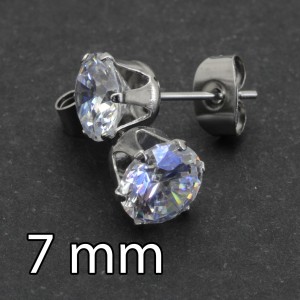 Серьга-гвоздик. Круглый циркон. HPN0513