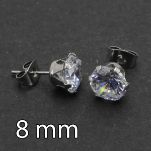 Серьга-гвоздик. Круглый циркон. HPN0513