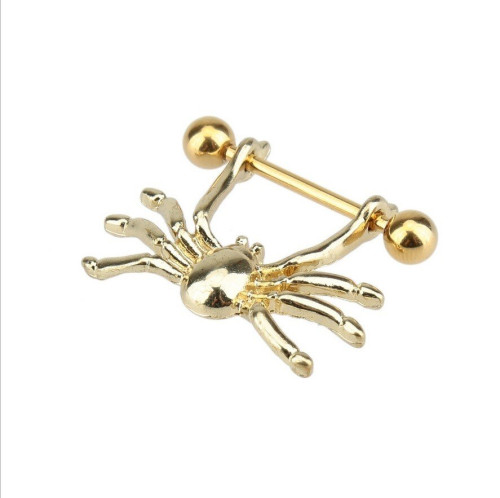 Украшения для пирсинга сосков, золотое покрытие. Пауки. Пара. KFV3781-2